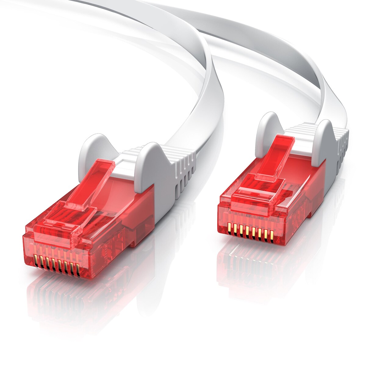CSL Cat 6 Flachband LAN Kabel - mehrfach geschirmt - UTP Gigabit - 1000 Mbit/s - Patchkabel Flachkabel - Netzwerkkabel - 25m