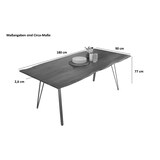 thumbnail of Esstisch Baumkante 180 x 90 cm Akazie massiv nussbaumfarben Metallgestell Silber CELIA