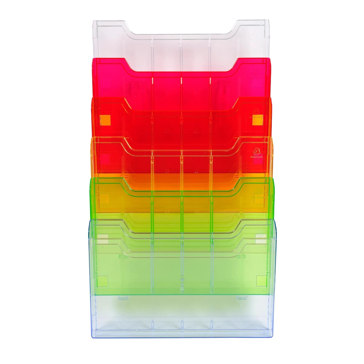 Trieur mural A4 horizontal 6 compartiments Linicolor arlequin transparent glossy