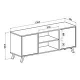 thumbnail of Mueble TV 140 con 2 puertas, salón comedor, Modelo WIND, color estructura Blanco, color puertas Roble, 137x40x57cm _TV140WINDBLAPUCC