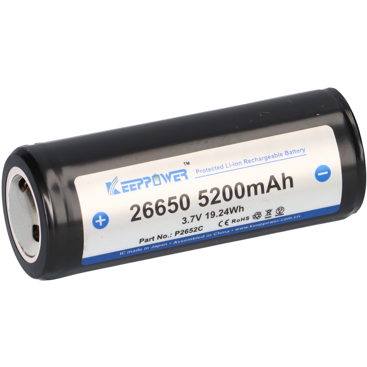 Keeppower 26650 Li-Ion Akku 3,7V 5200mAh (geschützt) - 10A