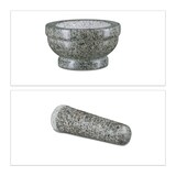 thumbnail of Relaxdays Granit Mörser mit Stößel 17 cm Durchmesser, robuster, langlebiger Steinmörser, echter Granit poliert, grau