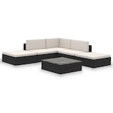 thumbnail of vidaXL 6-tlg. Garten-Lounge-Set mit Auflagen Poly Rattan Schwarz