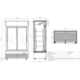 thumbnail of 950 L Kühlmöbel mit 2 Glastüren, belüftet mit Lichtkasten, 220V, 500W Polar