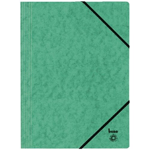 Bene Dreiflügelmappe Vario DIN A4 Grün Karton mit Gummizug-Verschluss 24,5 x 32 cm