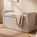 thumbnail of Opbergkist M92, commode bank garderobe bank, kussen Kubu rotan 88cm ~ wit