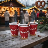 thumbnail of 1000 Glühweinbecher Pappe, Kaffeebecher, Weihnachtsmotiv 225ml 0,2l Füllstrich