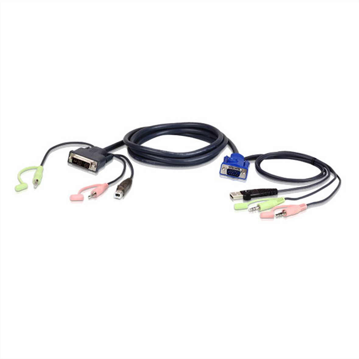 ATEN 2L-7DX2U KVM Kabel VGA naar DVI 1,8m, zwart, 1,8 m
