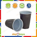 thumbnail of DayBays 400 Stk. Thermobecher Einweg 180ml Ø70mm braun-weiß Automatenbecher aus PS Automatengängig