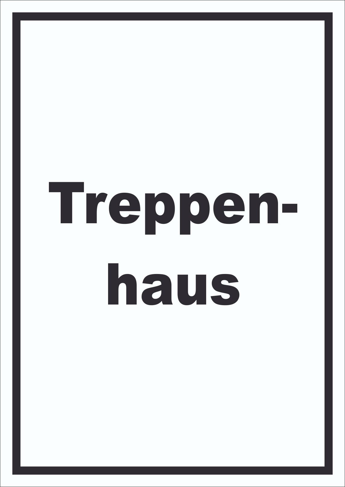 Treppenhaus Schild mit Text Stufen steigen hochkant A0 (841x1189mm)