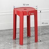 thumbnail of 8 Tabourets Gigognes empilables BM HOME TAB-ROUGE en plastique, légers pour la maison, salle de classe, cuisine, jardin