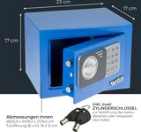 thumbnail of Möbeltresor Elektronikschloss, HMF 46126, 23 x 17 x 17 cm, Blau