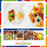 thumbnail of DayBays Plastikteller 2 Geteilt 200 Stk. Weiß Rund Menüteller Plastik Teller 22 cm Einweg Spülmaschinenbeständig