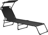 thumbnail of Helloshop26 - Opklapbare ligstoel met zonnescherm staal PVC polyester 187 cm zwart 03_0000990