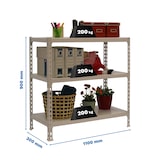 thumbnail of SimonRack Metallregal, 900x1100x300 mm, 3 Ebenen, Metallboden, 200 kg Biegepunkt, Grau - Simonclick