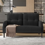 thumbnail of Zweisitzer Sofa 120x75 cm aus Cord mit ergonomischer Rückenlehne – Stilvolles Design und hoher Komfort in Grau