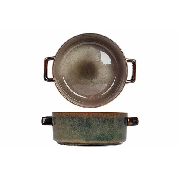 COSY & TRENDY Bol avec anses porcelaine Quintana vert 13 cm