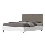 thumbnail of Letto contenitore 160x200 struttura bianco frassino testata similpelle cappuccino Burmy