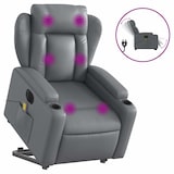 thumbnail of vidaXL Massagesessel mit Aufstehhilfe Elektrisch Grau Kunstleder