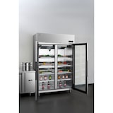 thumbnail of METRO PROFESSIONAL Glastürkühlschrank GRE1400G, Edelstahl, 131.4 x 80.5 x 209 cm, 940 L, silber