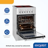 thumbnail of Exquisit ECM 5-4 Elektro-Standherd, Glaskeramik, 46 L Backofenvolume,  Bräterzone