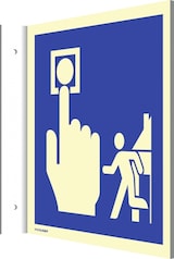 thumbnail of Dreifke® Fahnenschild Hausalarm Evakuierung, Alu, nachleucht., 160-mcd, 200x200 mm