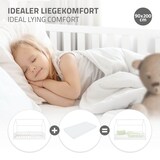 thumbnail of ML-Design Kinderbett 90x200 cm Weiß mit Rausfallschutz, Dach & Lattenrost, Hausbett aus massivem Kiefernholz, Kinderhaus Bodenbett Spielbett