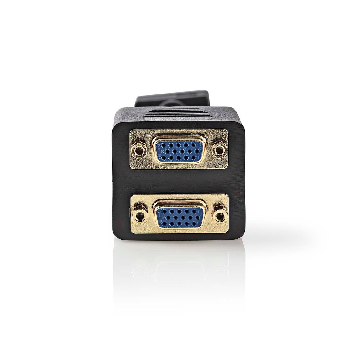Nedis VGA-Kabel - VGA Male - 2x VGA Female - Verguld - Maximale resolutie: 1280x768 - 0.20 m - Rond - ABS - Zwart - Envelop