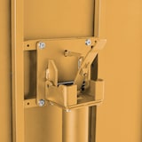 thumbnail of Mesa cuadrada de jardín tipo bistró con tapa plegable, amarilla