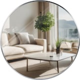 thumbnail of Décoshop26 - Runder Wandspiegel 60 cm minimalistischer silberner Rahmen 3 cm modernes Design inklusive Wandhalterung 10_0008546 10_0008546