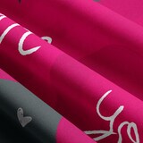 thumbnail of Bettwäsche 135x200 Set Herz Love You Motiv Partner Mikrofaser Allergiker Schwarz Pink 4 teilig