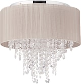 thumbnail of Relaxdays Deckenlampe Kristall, Lampenschirm aus Organza, G9-Fassung, 5-flammige Deckenleuchte, 39 x 39,5cm, grau/silber