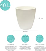 thumbnail of WellHome - Blumentopf aus Rotationsgeformtem Polyethylen 40L Ø40x40cm in der Farbe Weiß - Top garden Accord
