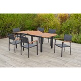thumbnail of Merxx Paxos Set 7tlg., 6 Stapelsessel, 1 Ausziehtisch 150 (200) x 90 cm, Aluminium/Textil