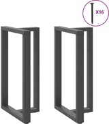 thumbnail of Helloshop26 - Set aus 2 modernen T-förmigen Bartischbeinen 60 x 35 x 100 cm mit verstellbaren Nivellierfüßen aus anthrazitfarbenem 02_0057356