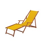 thumbnail of Sonnenliege gelb Liegestuhl Fußteil Sonnendach Kissen Holz Deckchair Gartenmöbel 10-302 F S KH