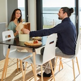 thumbnail of Relaxdays Brotkasten Retro XL, mit Bambusdeckel, runde Brotbox mit Schriftzug BREAD, HBT: 14 x 36 x 20 cm, beige/natur