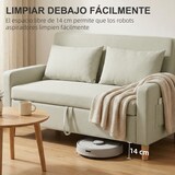 thumbnail of HOMCOM sofá de 2 plazas tapizado en lino sintético con 2 almohadas espacio de almacenamiento y patas de madera carga 240 kg 135x72x84 cm beige