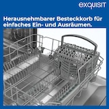 thumbnail of Exquisit START Geschirrspüler 60 cm, 13 Maßgedecke, Unterbaufähig, Startzeitvorwahl, Restlaufanzeige, 7 Spülprogramme, GSP9313-030E weiss