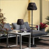 thumbnail of LED Garten Tischlampe Korboptik Rattanoptik dimmbar aufladbar Fernb.