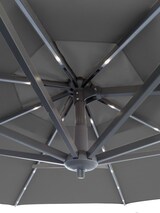 thumbnail of METRO Professional Zweefparasol, aluminium / staal / polyester, Ø 2,5 x 2,44 m, met LED-verlichting en zonnepaneel, grijs
