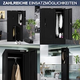 thumbnail of Umkleideschrank Spind TOKIO 2 Abteile Etikettenhalter Lüftungsschlitze Umkleidespind Schließfachschrank Garderobenspind 185x31,7x45cm Schwarz