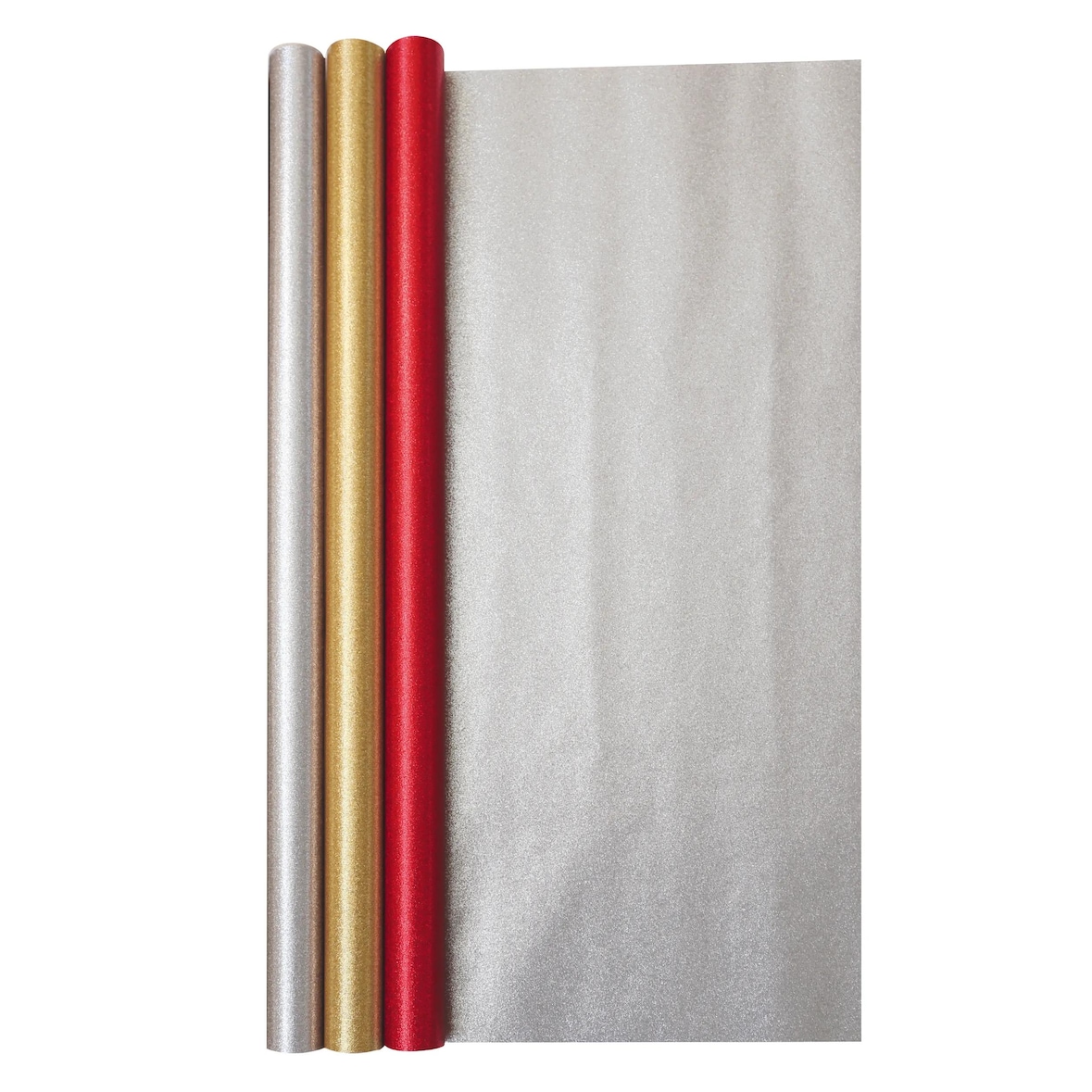 Clairefontaine 35x Geschenkpapierrolle 70g 1,50x0,70m, im Kartondisplay mit 35 Stück, Glitzer einfarbig sortiert - Sortierung 201795C