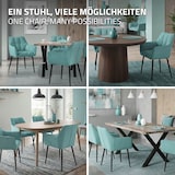 thumbnail of ML-Design – Esszimmerstühle 6er Set – Petrol Frotteestoff | dick gepolstert, Armlehnen, Metallbeine, ergonomischer Loungesessel