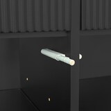 thumbnail of Elegantes Sideboard Schwarz 83x101x35 cm, Push-to-open Türen, verstellbare Einlegeböden, gedämpfte Scharniere, vergoldete Griffe und Beine