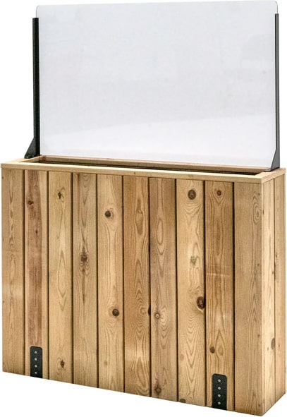 Jardinera de Madera Separador de Terrazas con Anclaje al Suelo 100 x 24x 80 cm más Cortavientos 60 cm