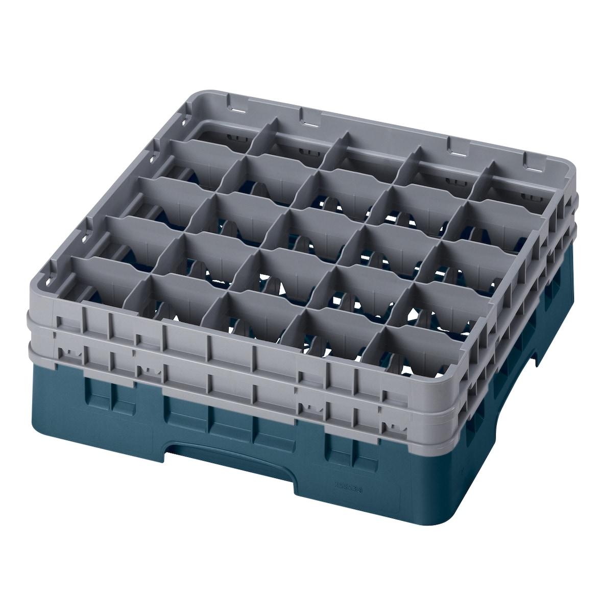 CAMBRO - 25S534-414 - Cesta de lavado 25 comp. 2 alturas - 8,7 cm Ø máx. - alt. máx. 14,9 cm - 50 x 50 x 18,4 cm - Cerceta