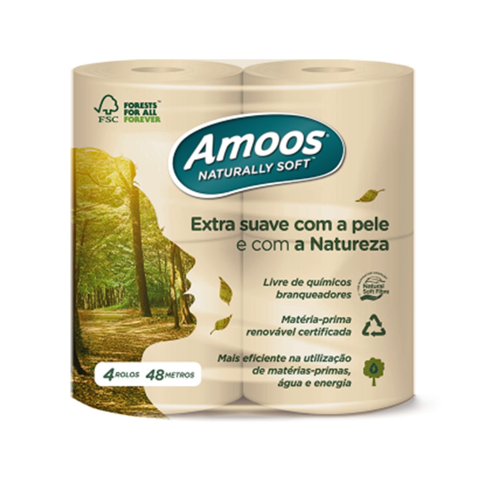 Papel Higiénico Doméstico 48mts 2Fls Naturalmente Suave 3x4 Rollos