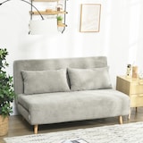 thumbnail of Schlafsofa 141x90x81 Buchenholz Beine verstellbare Rückenlehne 3-fach Bettfunktion Gästebett Polyester Komfort Elegant Grau