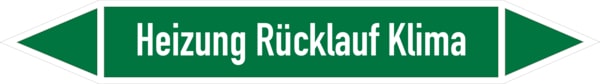 Rohrleitungskennzeichen Heizung Rücklauf Klima - 100x15 mm Folie selbstklebend